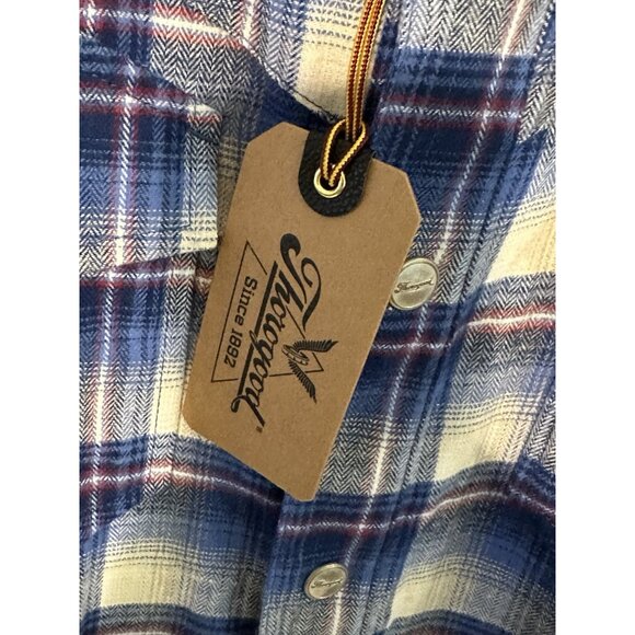 NWT Thorogood Wellington Western Shirt Men’s Large Snap Pockets Blue Plaid - Picture 6 of 11